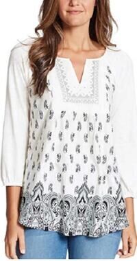 y2k 2XL Blouse PAISLEY BREEZE GREY Boho Fairycore Fairy Top Tunic Festival